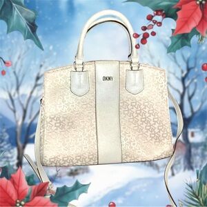 Cream DKNY Bag with Gold Accents NWOT